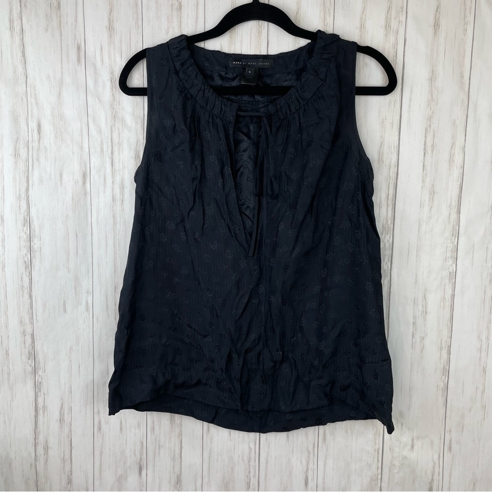 Marc Jacob’s black floral silk blend top small